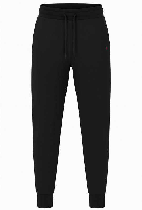 Pantalone di tuta uomo invernale Felpato con polsino - NERO