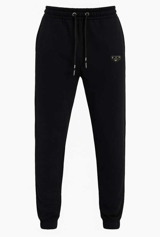 Pantalone di tuta in punto milano pantalone con patch cucito - NERO