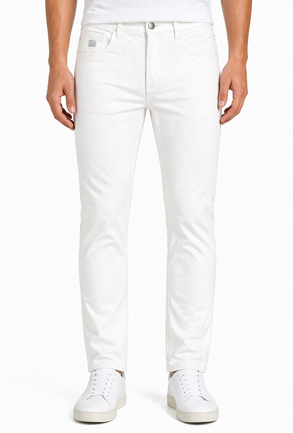 Pantalone uomo Portocervo 5 tasche in cotone leggero - BIANCO