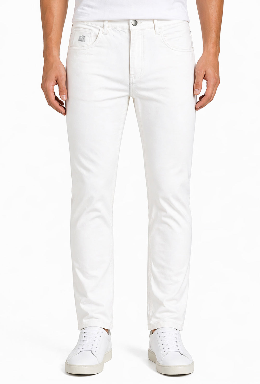 Pantalone uomo Portocervo 5 tasche in cotone leggero - BIANCO