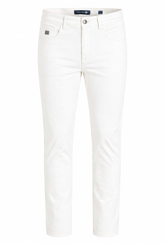Pantalone uomo Portocervo 5 tasche in cotone leggero - BIANCO
