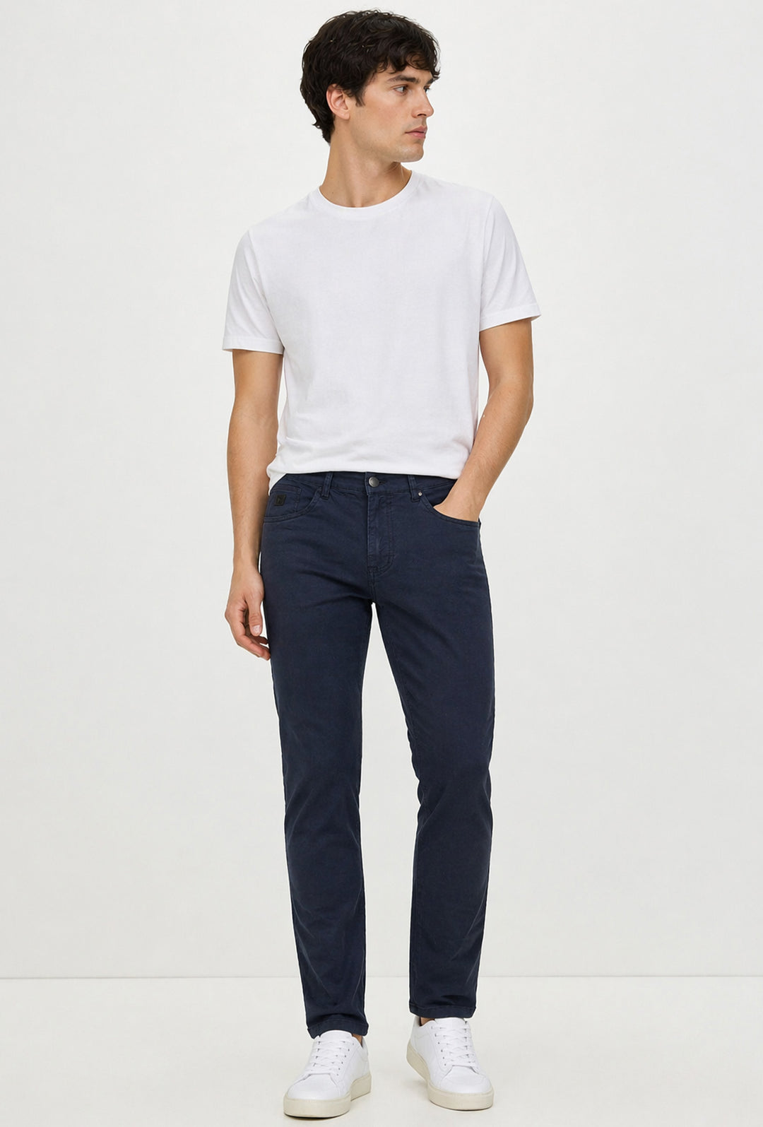Pantalone uomo Portocervo 5 tasche in cotone leggero - BLU