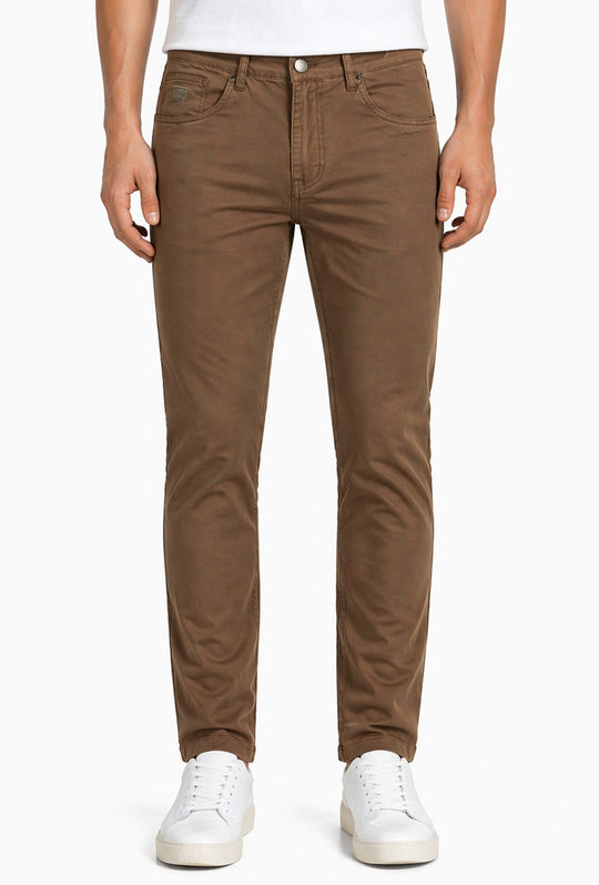 Pantalone uomo Portocervo 5 tasche in cotone leggero - CAMMELLO