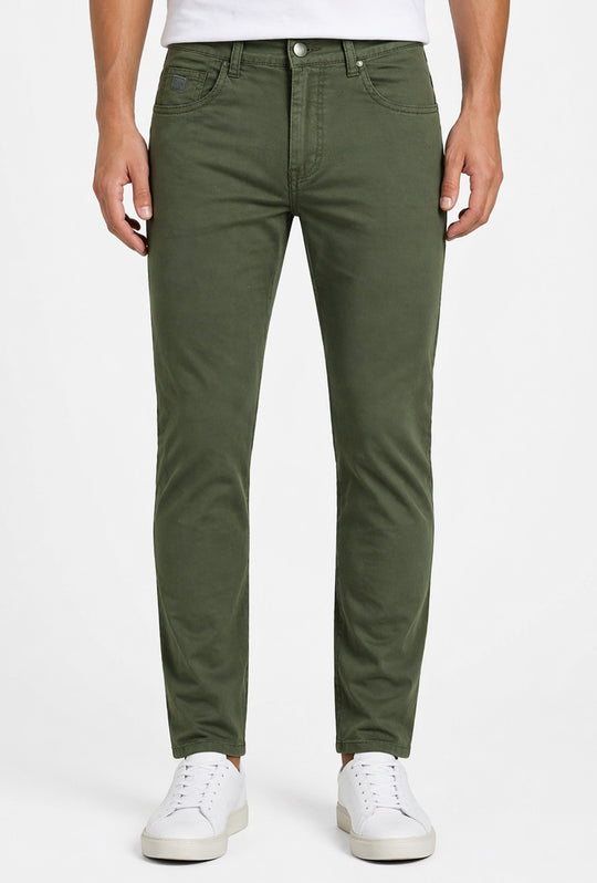 Pantalone uomo Portocervo 5 tasche in cotone leggero - VERDE