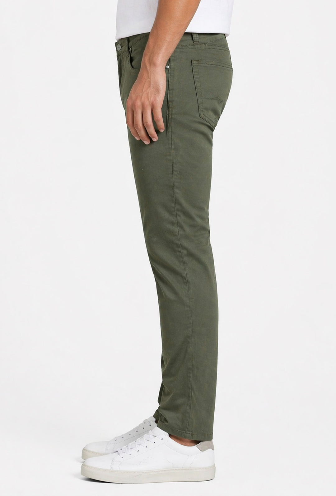 Pantalone uomo Portocervo 5 tasche in cotone leggero - VERDE