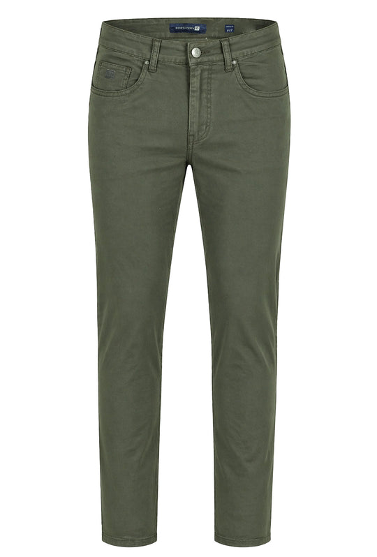 Pantalone uomo Portocervo 5 tasche in cotone leggero - VERDE