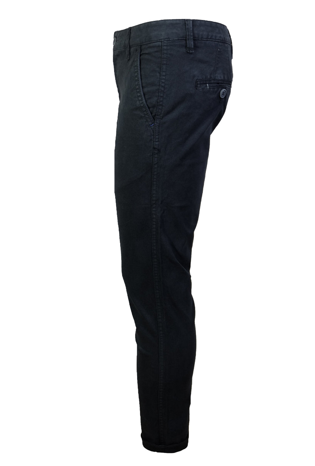 Pantalone Uomo Cotone Invernale Microstampato Tasca America Pantaloni Gamba stretta Dresserd - NERO