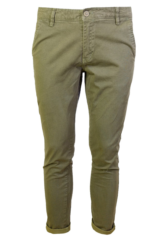 Pantalone Uomo Cotone Invernale Microstampato Tasca America Pantaloni Gamba stretta Dresserd - CAMMELLO