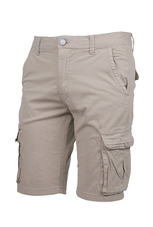 Bermuda Uomo Tasconi Laterali Pantaloncino in Cotone Tasche laterali Dresserd - BEIGE