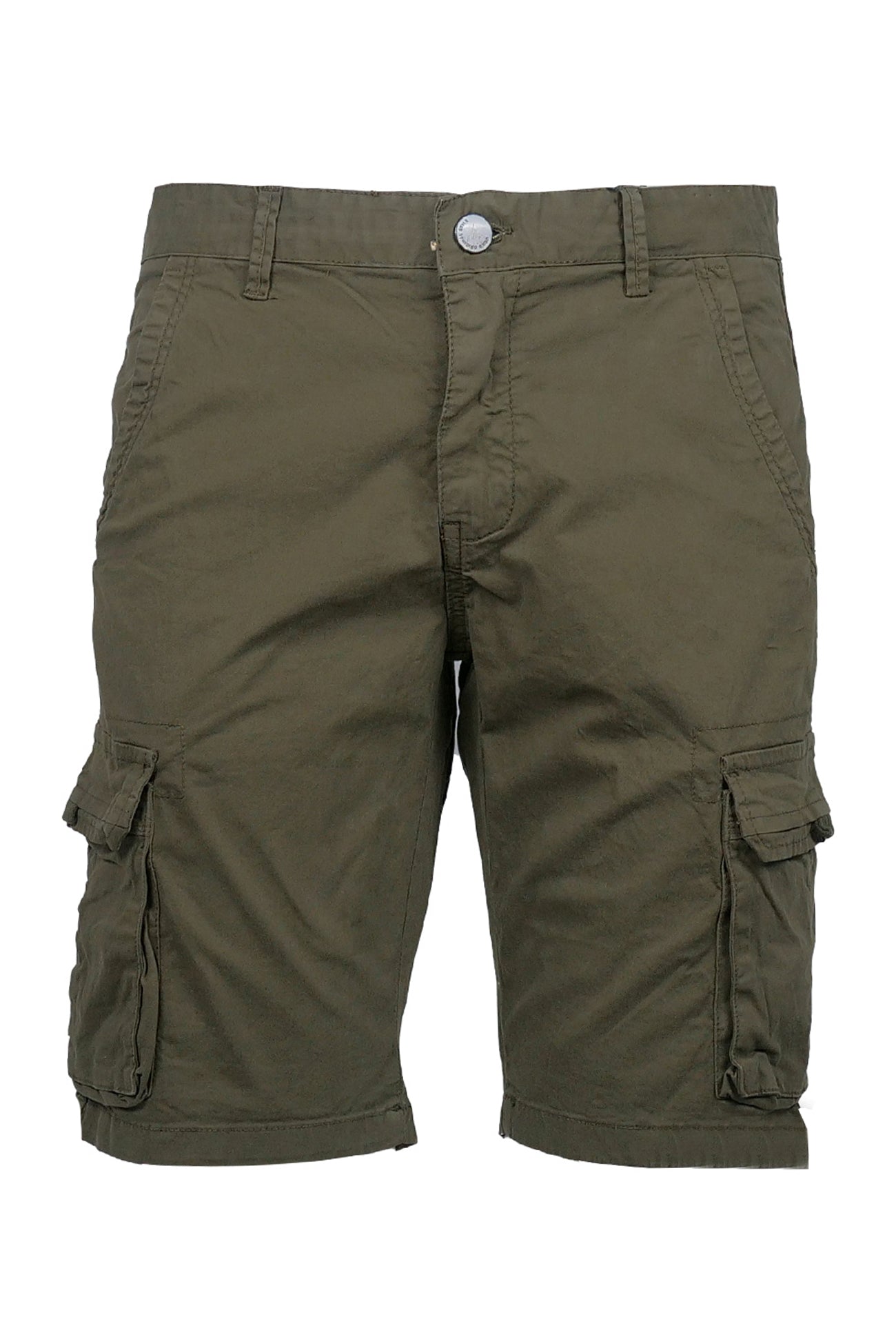 Bermuda Uomo Tasconi Laterali Pantaloncino in Cotone Tasche laterali Dresserd VERDE MILITARE