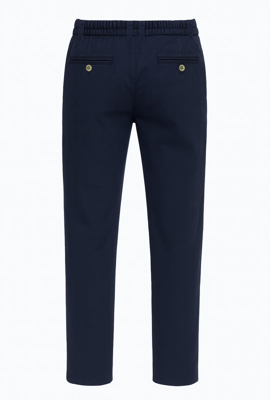 Pantalone uomo PORTOCERVO caldo cotone con elastico in vita - BLU
