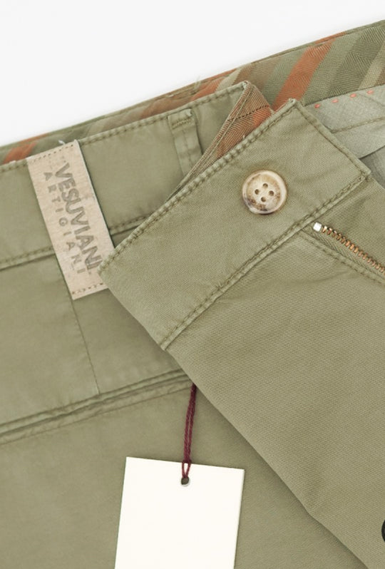 Pantalone Uomo Cotone Leggero Made in Italy Slim Fit Gamba stretta, Pantaloni uomo Dresserd - VERDE