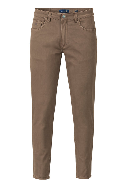 Pantalone Uomo 5 Tasche in gabardina stretch invernale - FANGO