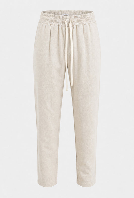 Pantalone uomo pantalaccio Lino Viscosa made in italy - BEIGE