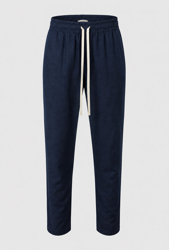Pantalone uomo pantalaccio Lino Viscosa made in italy - BLU