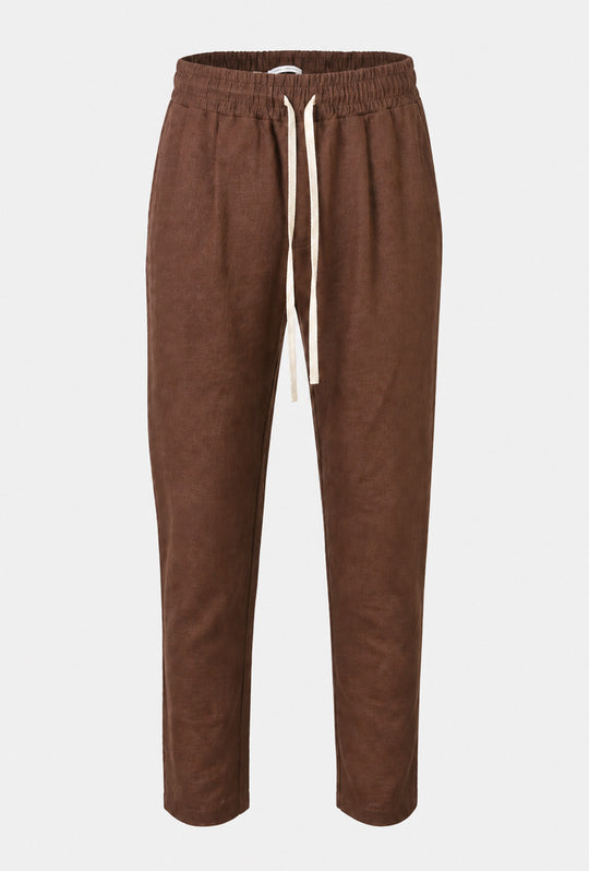 Pantalone uomo pantalaccio Lino Viscosa made in italy - CAMMELLO