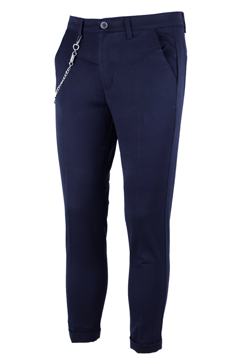 Pantalone Uomo Tasca America in Viscosa Modello elegante Gamba Stretta Dresserd - BLU