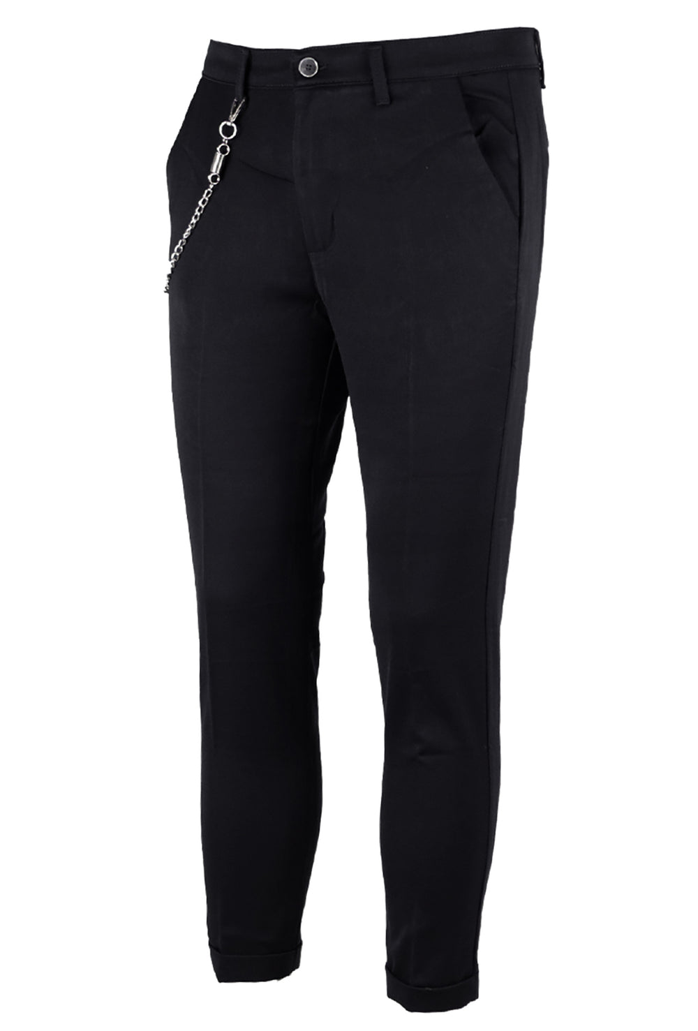 Pantalone Uomo Tasca America in Viscosa Modello elegante Gamba Stretta Dresserd - NERO