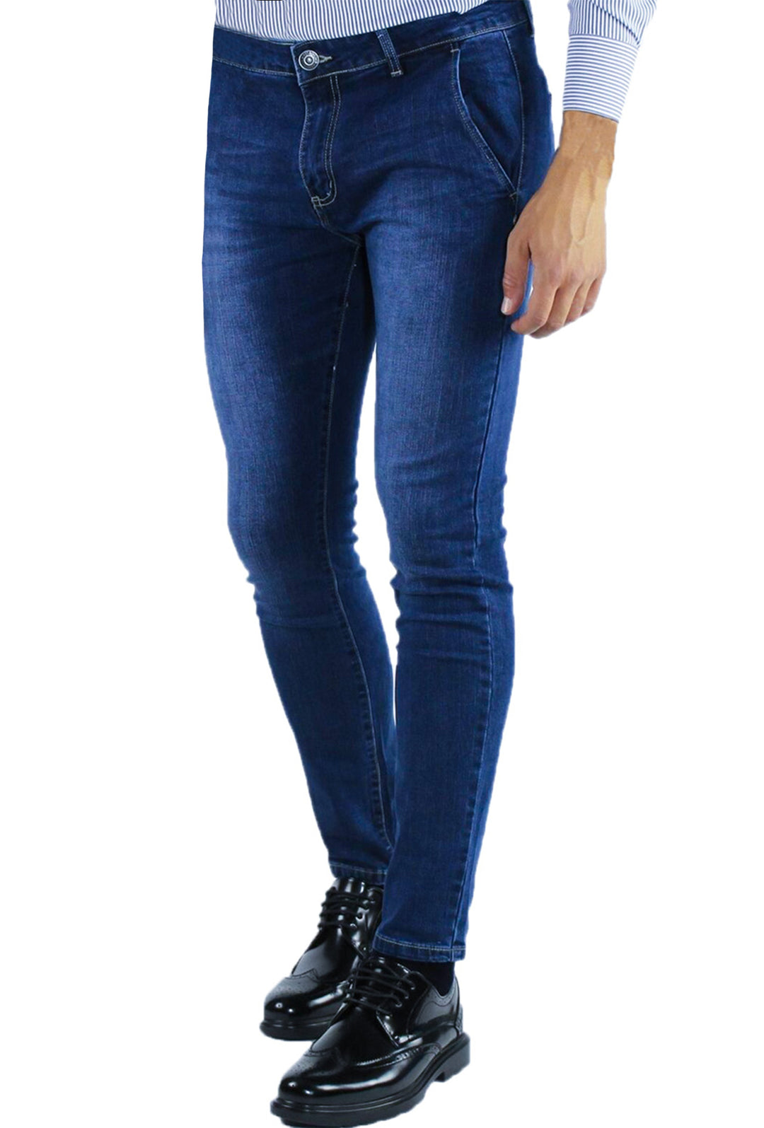 Pantalone Uomo Jeans Tasca America Gamba Stretta Pantaloni Elasticizzati Dresserd in