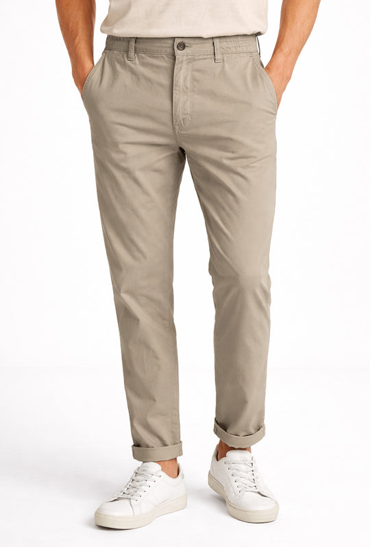 Pantalone Uomo cotone con Elastico Pantalaccio - BEIGE