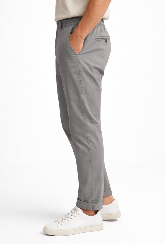 Pantalone Uomo cotone con Elastico Pantalaccio - GRIGIO