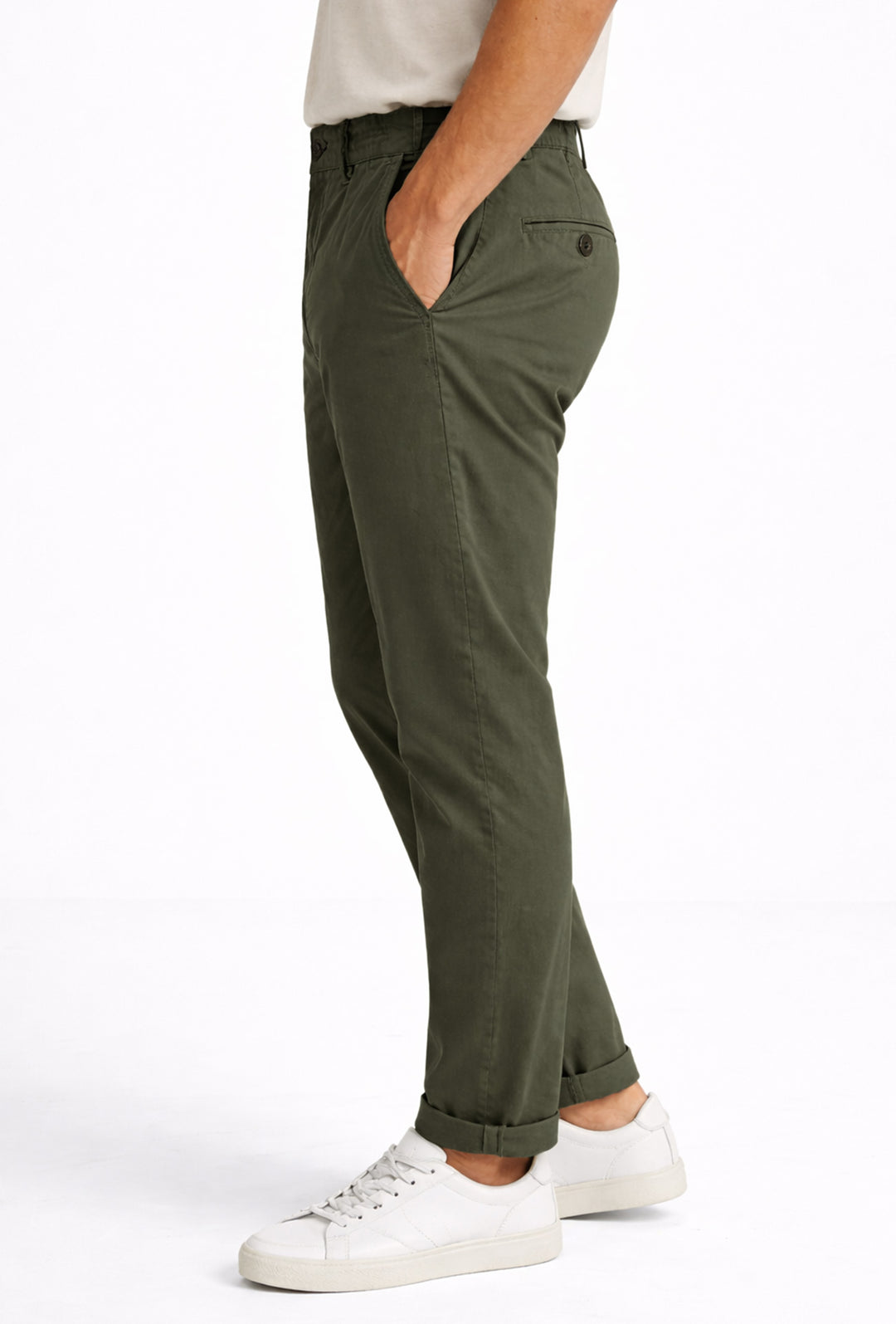 Pantalone Uomo cotone con Elastico Pantalaccio - VERDE MILITARE