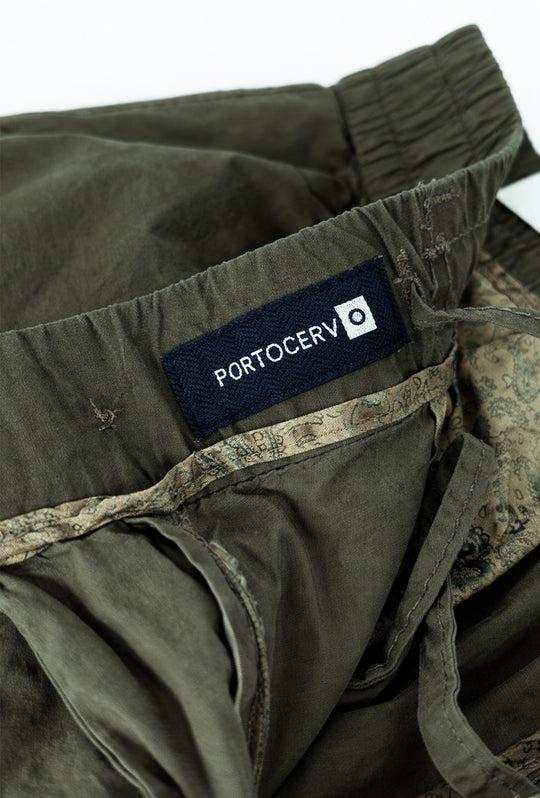 Pantalone Uomo cotone con Elastico Pantalaccio - VERDE MILITARE