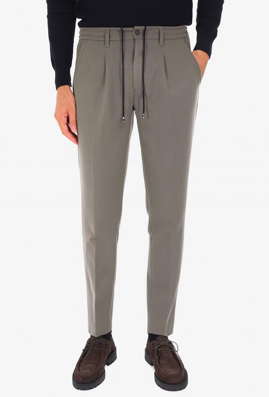 Pantalone uomo Pantalaccio mezzo elastico elegante Dresserd - FANGO