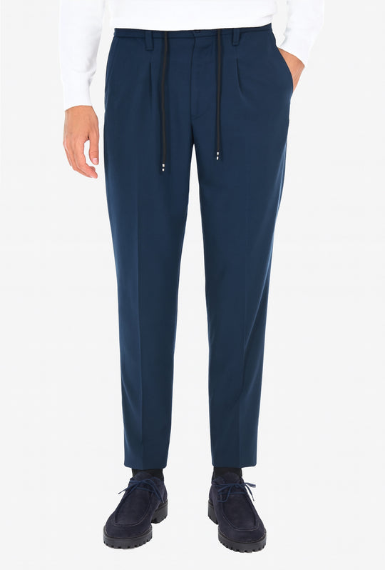 Pantalone uomo Pantalaccio mezzo elastico elegante Dresserd - BLU