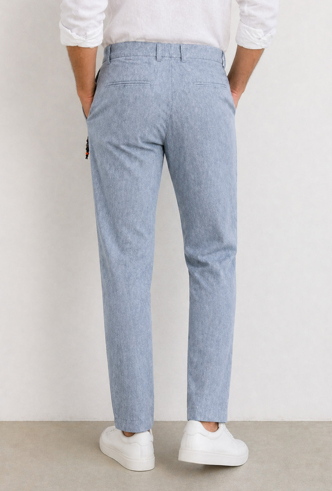 Pantalone uomo Dresserd in Lino e cotone semi slim fit - BLU