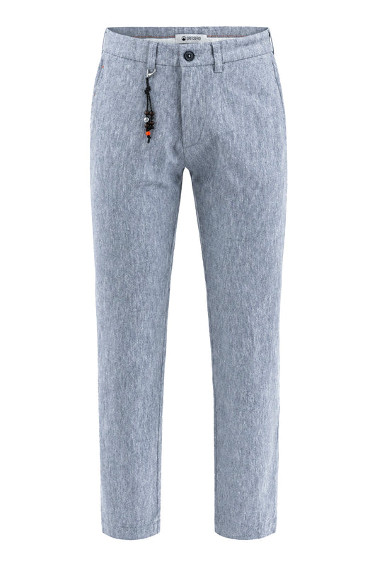 Pantalone uomo Dresserd in Lino e cotone semi slim fit - BLU