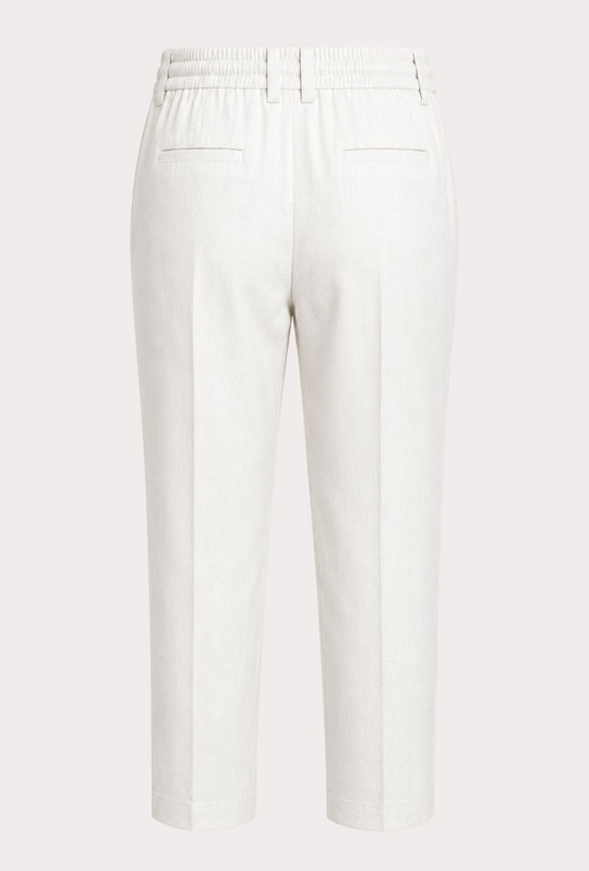 Pantalone 100% Lino Uomo confort fit con elastico - BIANCO