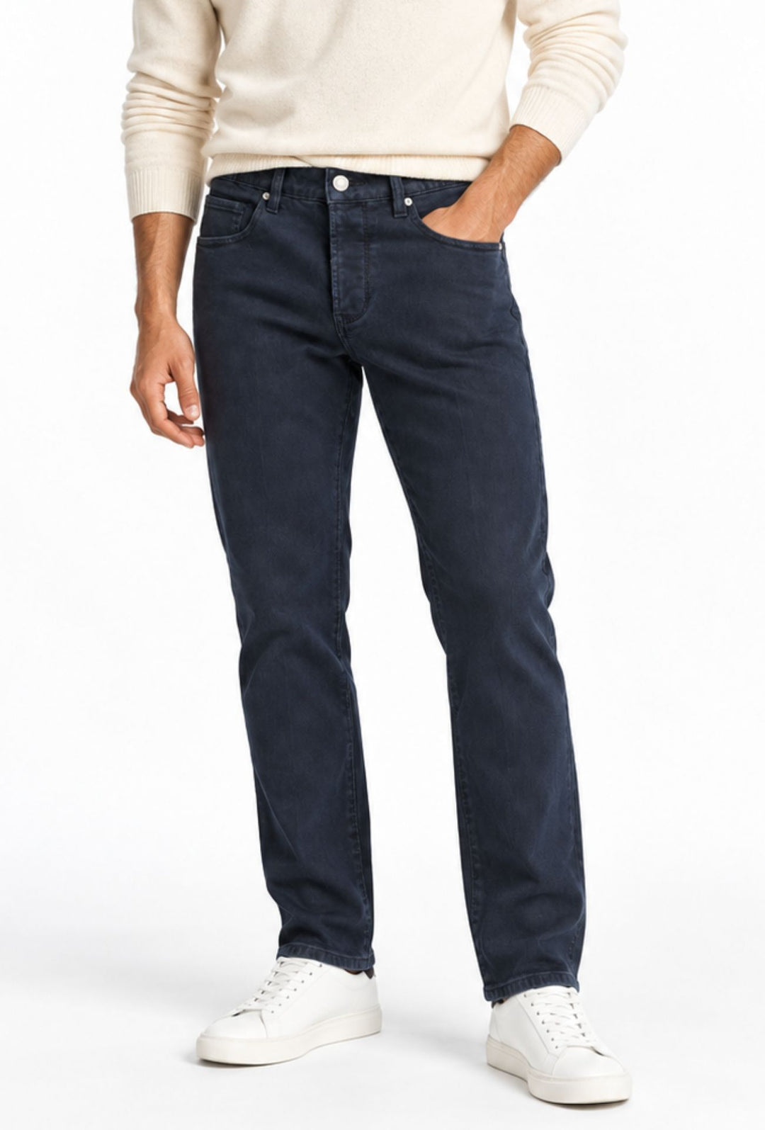 Pantalone Uomo Invernale DRESSERD Effetto Jeans 5 Tasche- BLU SCURO