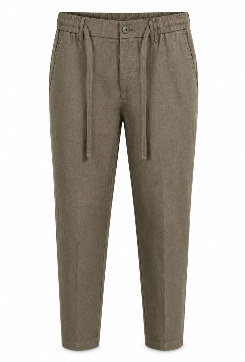 Pantalone 100% Lino Uomo confort fit con elastico - CAMMELLO
