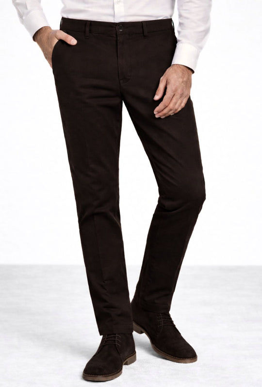 Pantalone uomo Caldo cotone tasca america gamba stretta - MARRONE