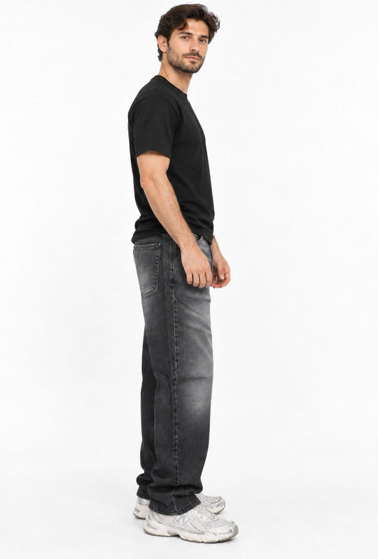 Jeans uomo baggy Effetto Slavato Vestibilità Over- GRIGIO ANTRACITE