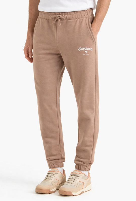 Pantaloni di tuta unisex Diadora in caldo cotone non felpato - NOCCIOLA
