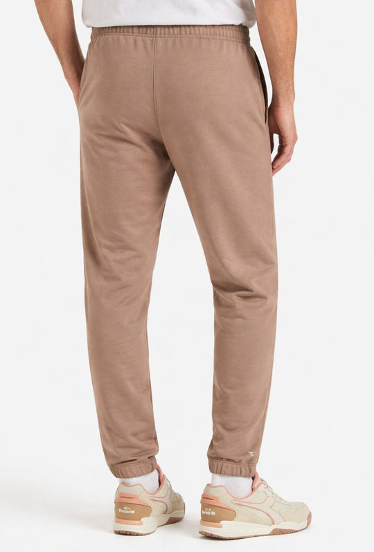 Pantaloni di tuta unisex Diadora in caldo cotone non felpato - NOCCIOLA