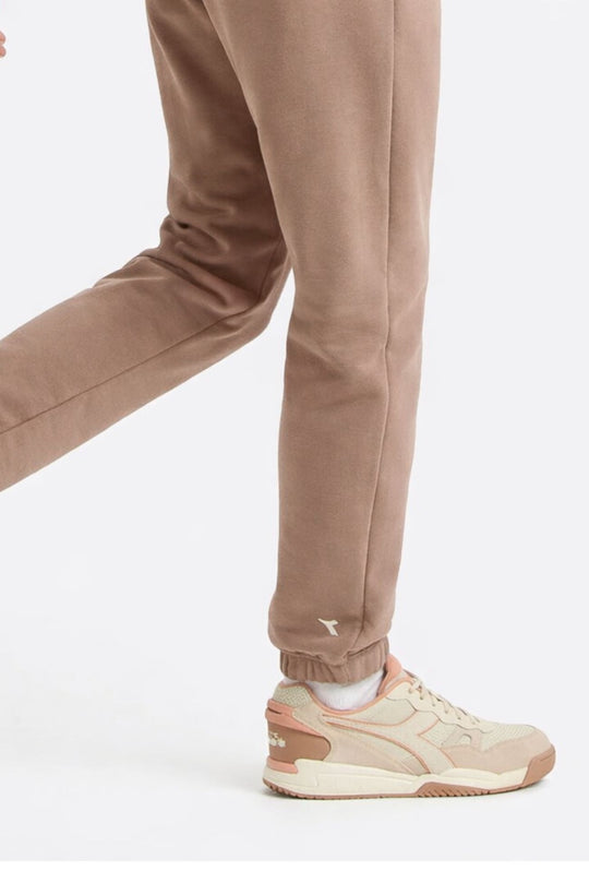 Pantaloni di tuta unisex Diadora in caldo cotone non felpato - NOCCIOLA