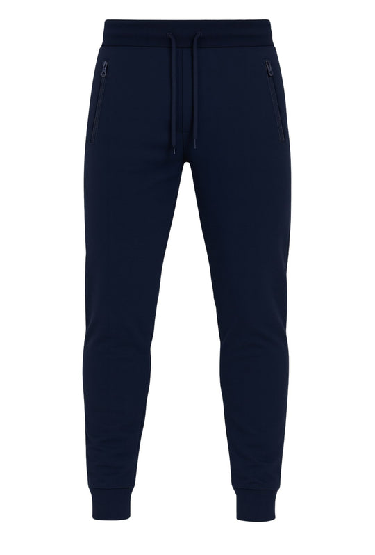 Pantalone tuta uomo in cotone leggero Semi slim fit - BLU
