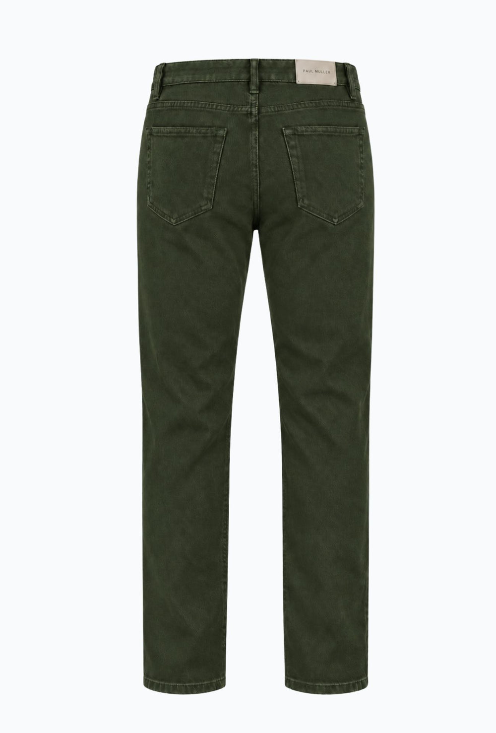 Pantalone uomo in cotone jeansato 5 Tasche invernale Regular Fit- VERDE MILITARE