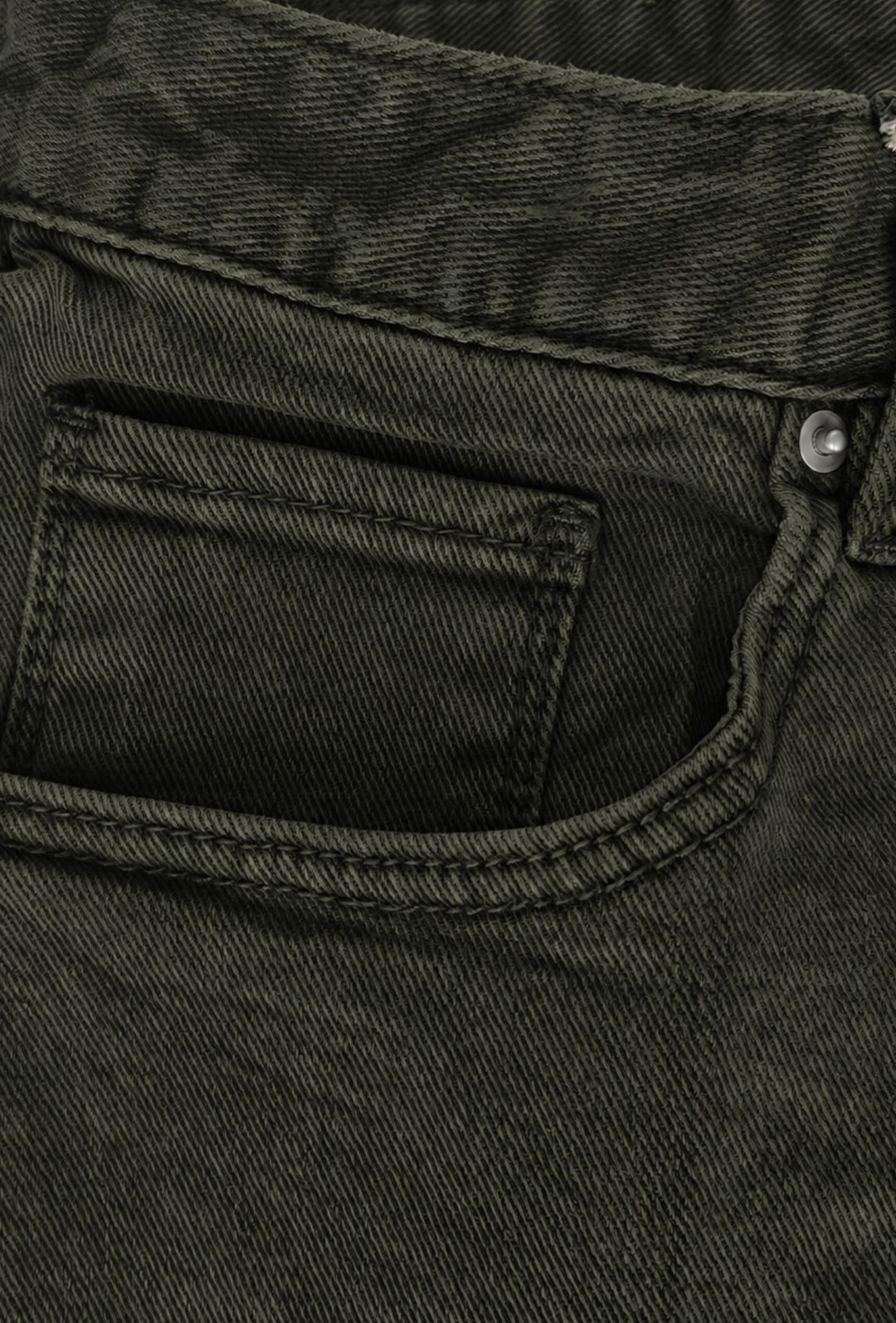 Pantalone uomo in cotone jeansato 5 Tasche invernale Regular Fit- VERDE MILITARE