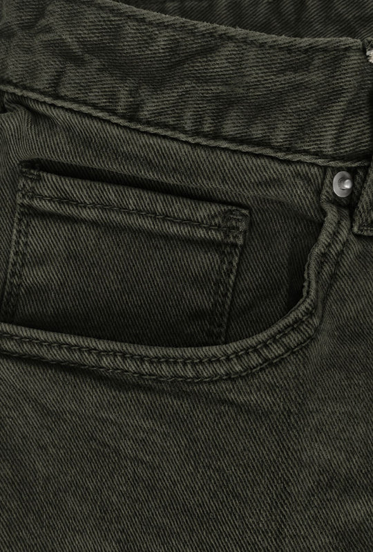 Pantalone uomo in cotone jeansato 5 Tasche invernale Regular Fit- VERDE MILITARE
