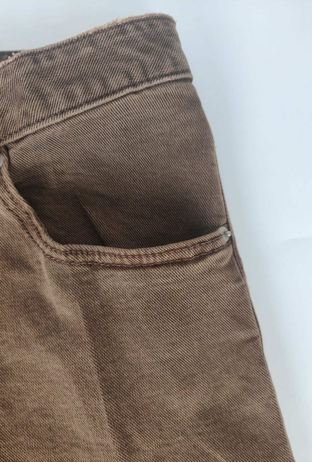 Pantalone uomo in cotone jeansato 5 Tasche invernale Regular Fit- CAPPUCCINO