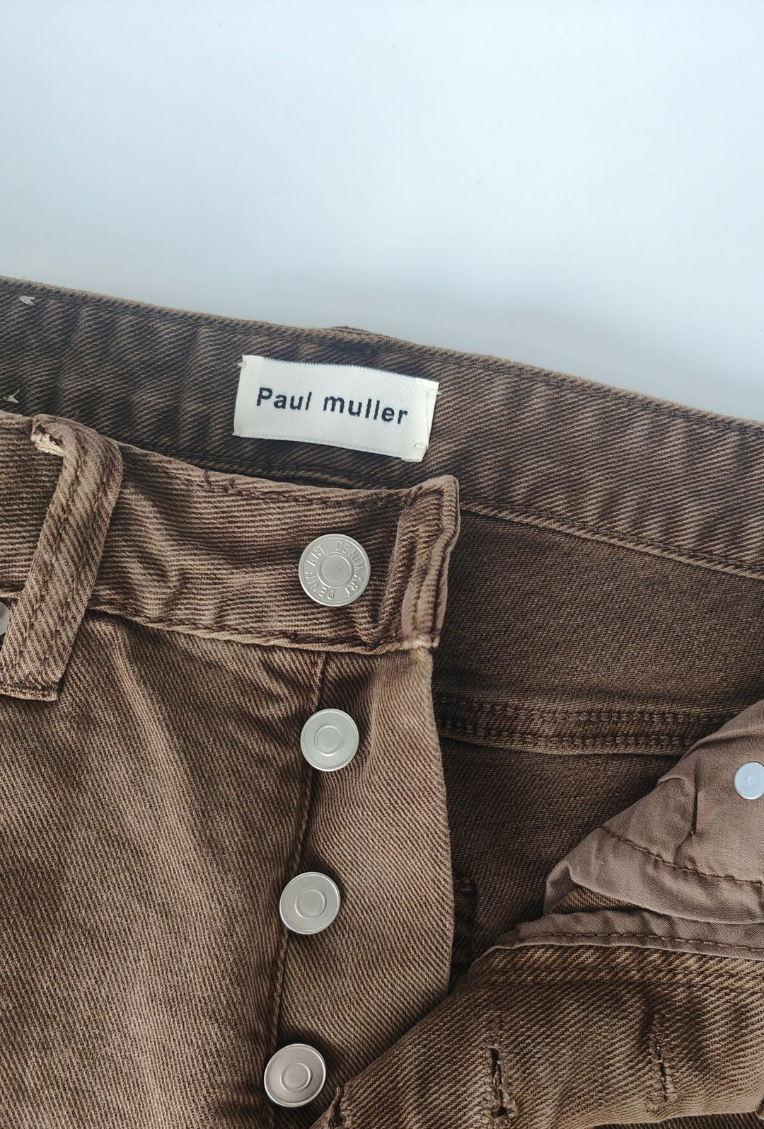 Pantalone uomo in cotone jeansato 5 Tasche invernale Regular Fit- CAPPUCCINO