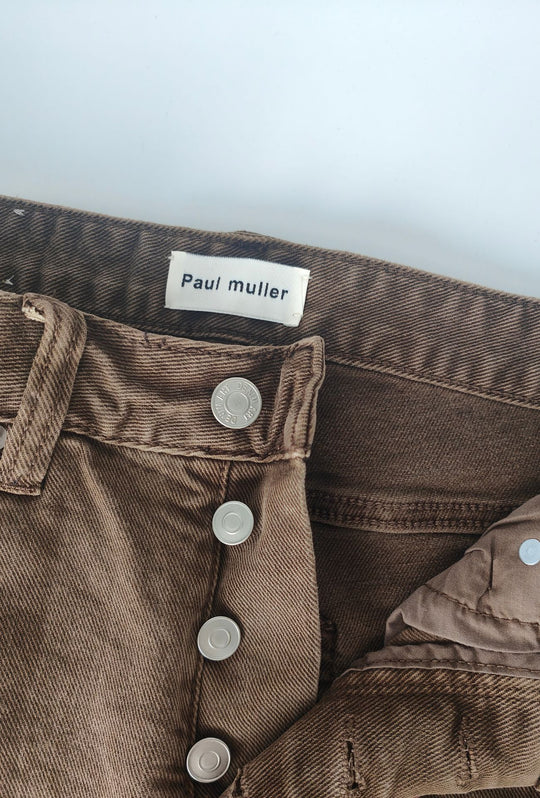 Pantalone uomo in cotone jeansato 5 Tasche invernale Regular Fit- CAPPUCCINO
