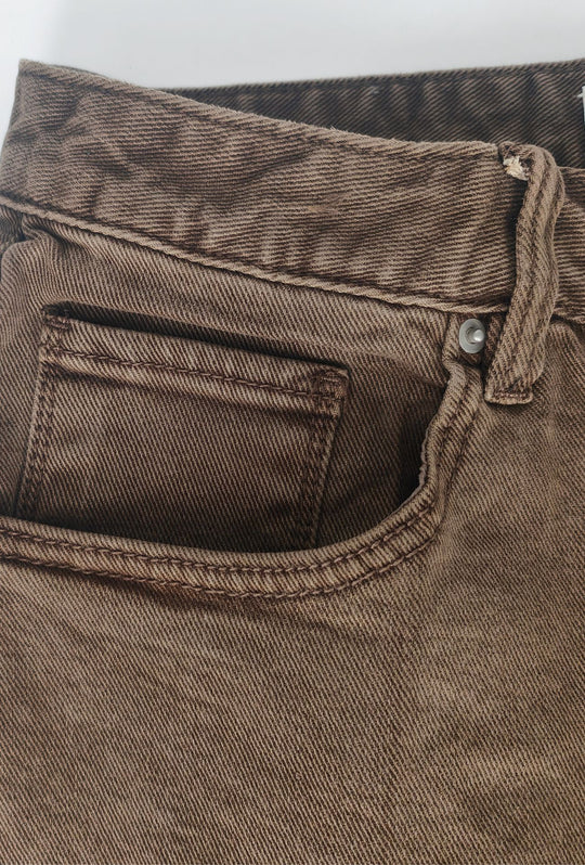 Pantalone uomo in cotone jeansato 5 Tasche invernale Regular Fit- CAPPUCCINO