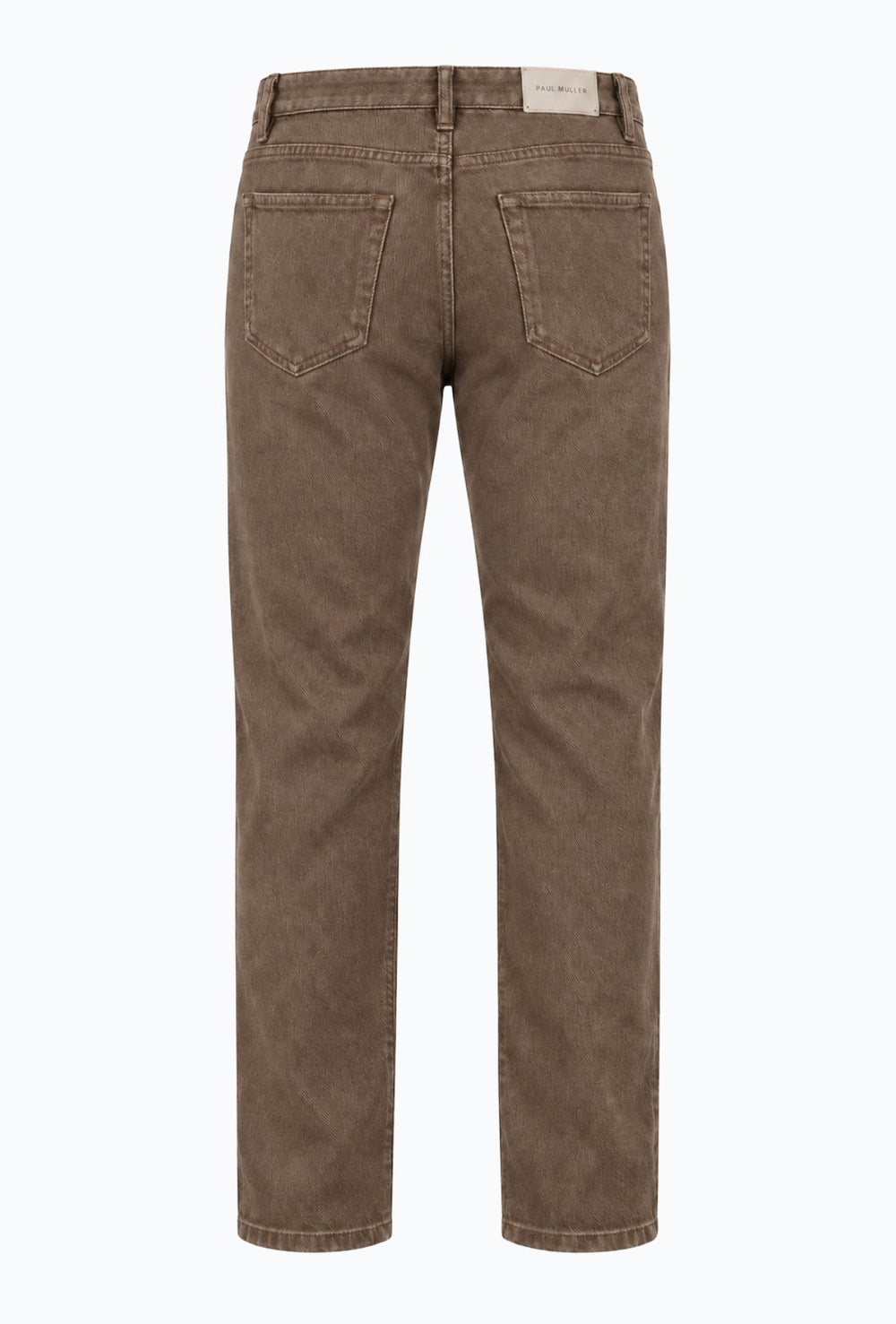 Pantalone uomo in cotone jeansato 5 Tasche invernale Regular Fit- CAPPUCCINO