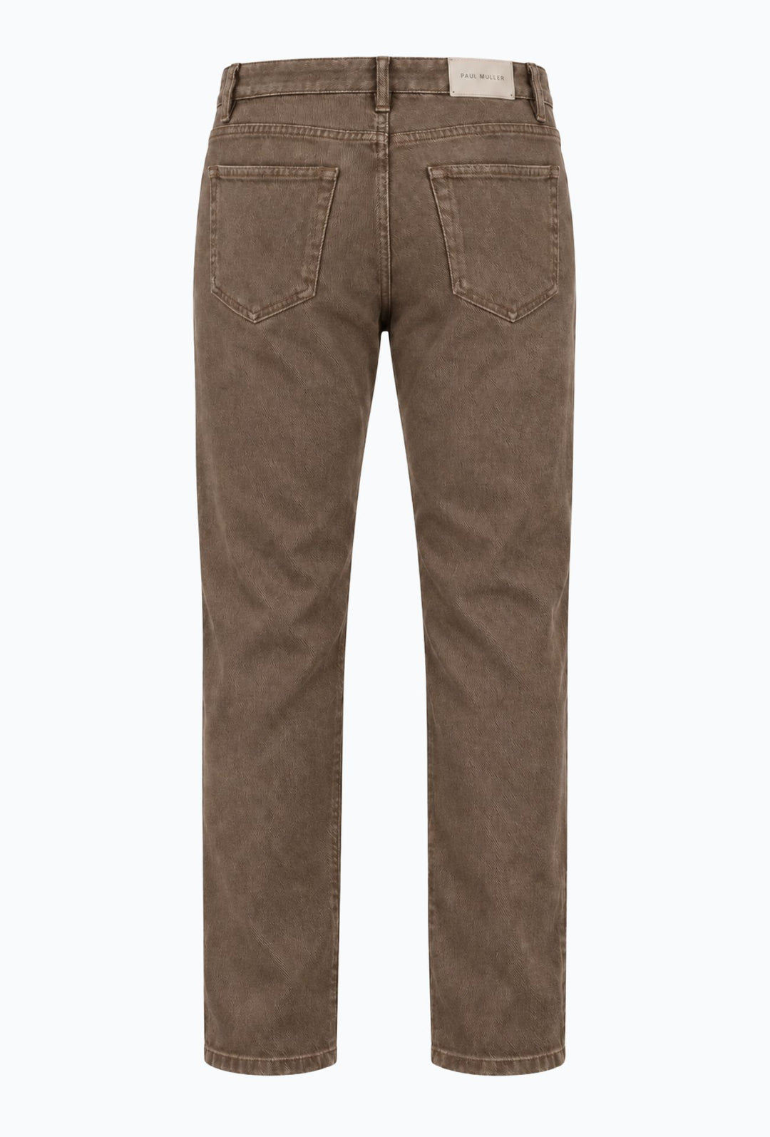 Pantalone uomo in cotone jeansato 5 Tasche invernale Regular Fit- CAPPUCCINO