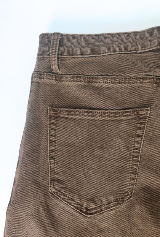 Pantalone uomo in cotone jeansato 5 Tasche invernale Regular Fit- CAPPUCCINO